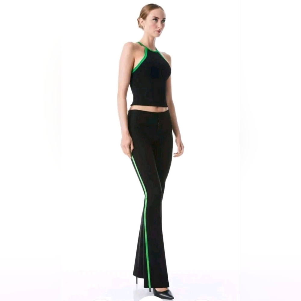 Alice + Olivia heidi halter crop top and bootcut pant matching Set Size 2 - Picture 12 of 15